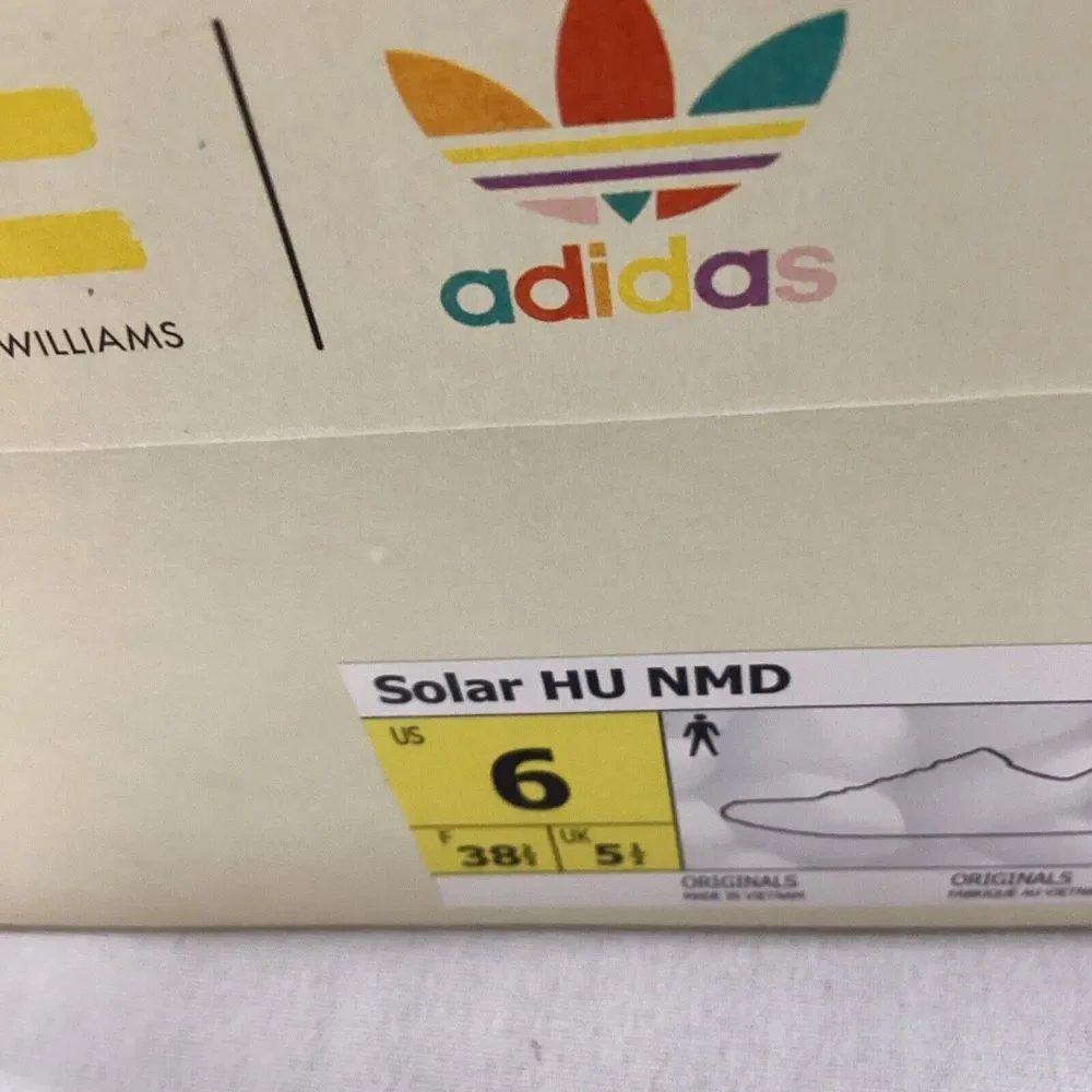 Adidas NMD Hu‎ Pharrell Solar Pack Red White Black Yellow Men's Sz 6 SKU # 3017